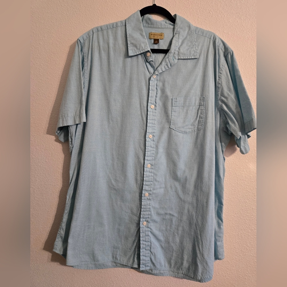 Sonoma Sky Blue Casual Button-Down Shirt